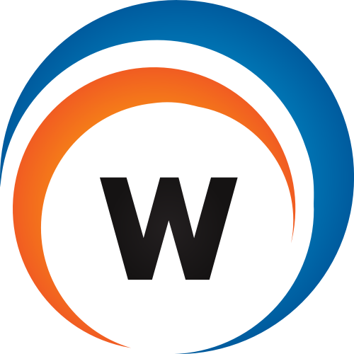 藍色橙色字母W矢量logo圖標 logo png