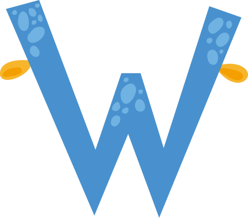 藍色海洋系字母Wlogo設計素材 logo png