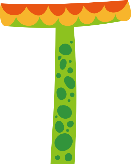 三色波點字母T可愛動物矢量logo圖標 logo png