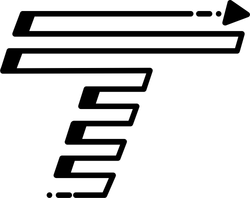 線形字母T與箭頭指示圖標素材 logo png