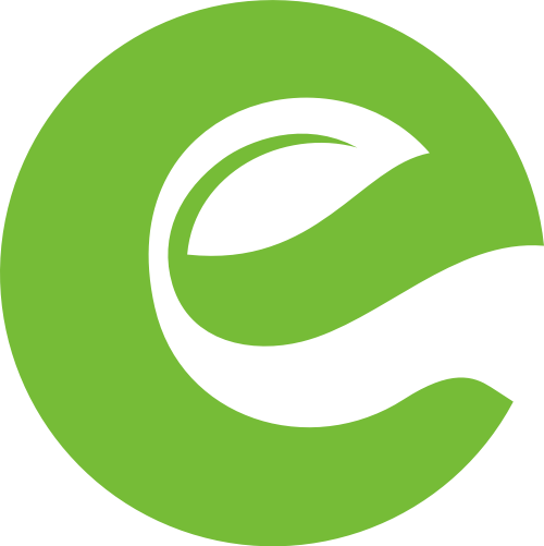樹葉字母E綠色環?？萍蓟ヂ摼W矢量圖標素材 logo png