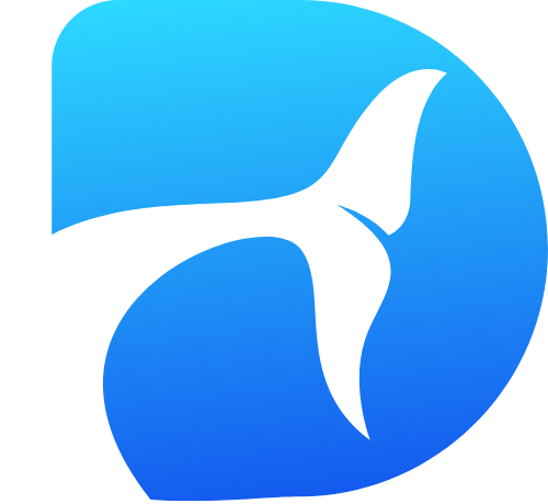 字母D鯨魚尾巴創意矢量圖形 logo png