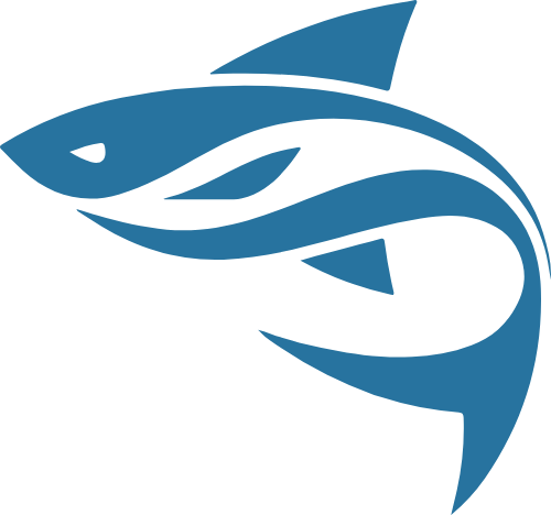 藍色剪影魚矢量logo logo png