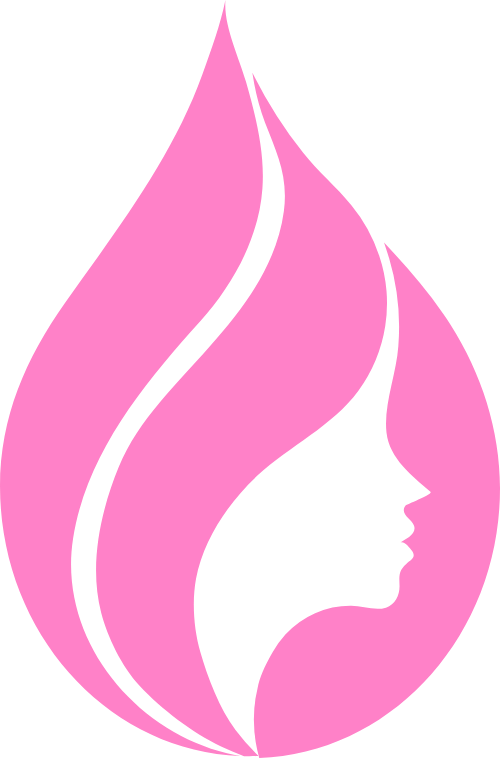 粉色水滴女性美發矢量圖形 logo png