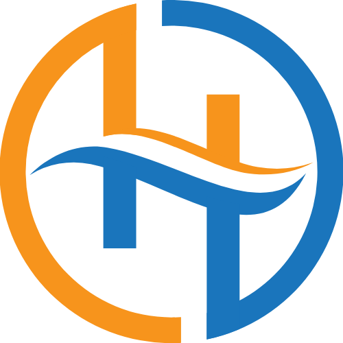 黃色藍色搭配H字母 logo png
