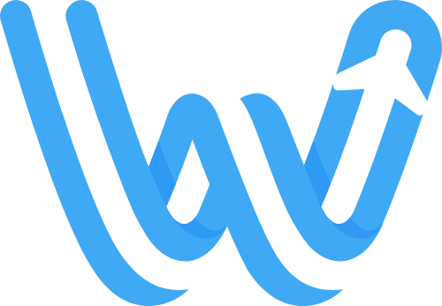 藍色W字母微漸變 logo png